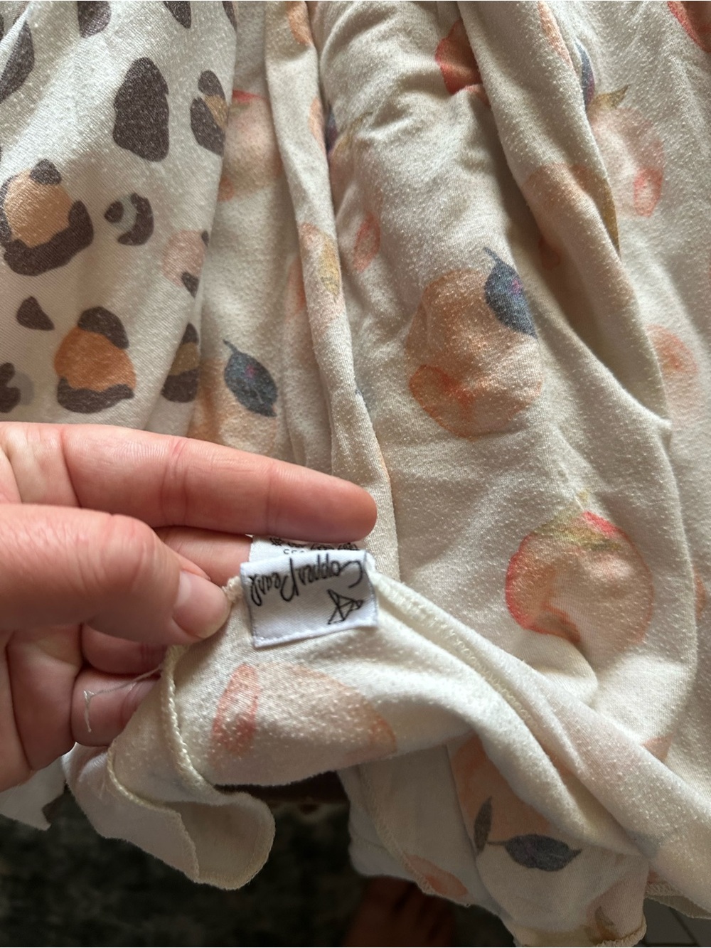 Copper Pearl Cream Leopard car seat cover & Peach Print swaddle blanket